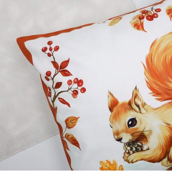 4 Fall woodland animals pillow pillowcovers pillowcase set fox deer squirrel owl - Picture 4 of 5